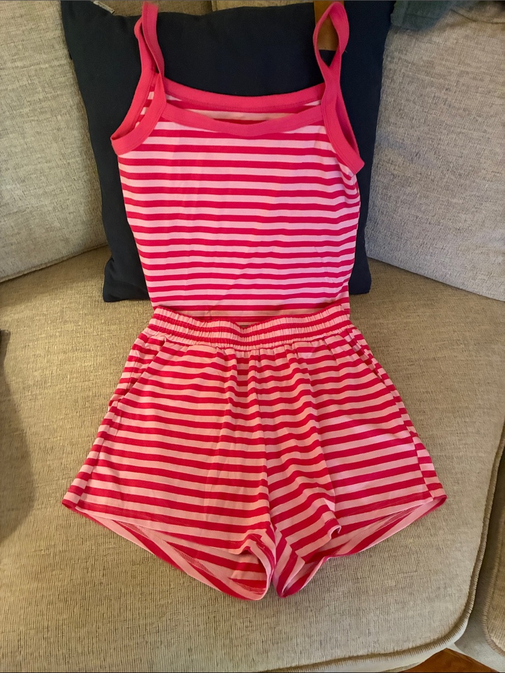 Striped Pink & Hot Pink Women's Pajama 2-Piece